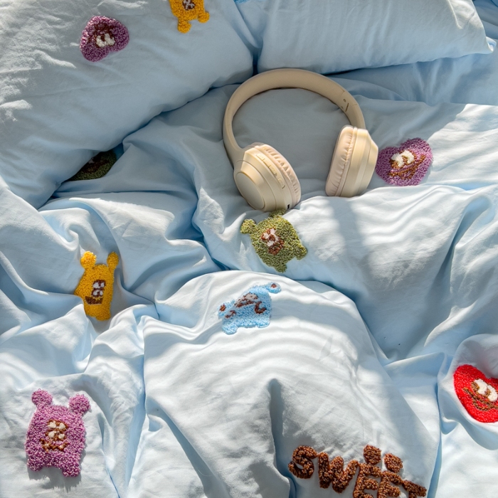 91家纺网 家纺一手货源 找家纺 坚果摄影    小清新小红书自然光毛巾绣四件套拍摄样片