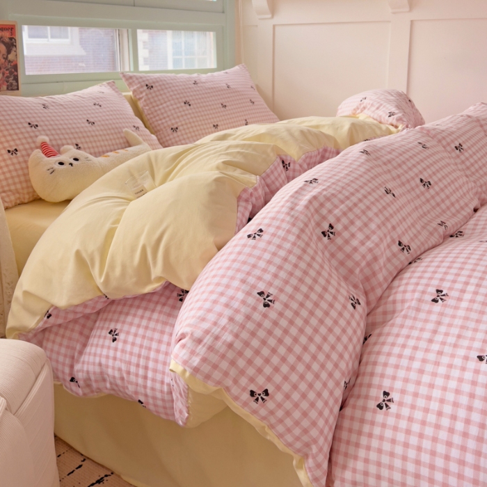 91家纺网 家纺一手货源 找家纺 坚果摄影   小清新小红书自然光印花四件套拍摄样片