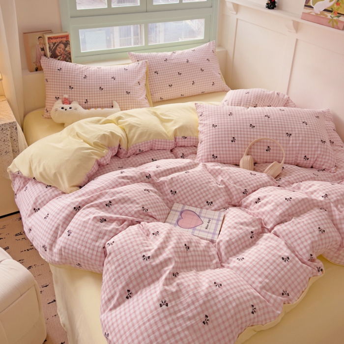 91家纺网 家纺一手货源 找家纺 坚果摄影   小清新小红书自然光印花四件套拍摄样片