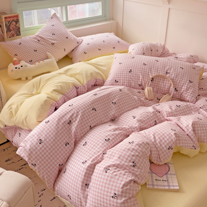 91家纺网 家纺一手货源 找家纺 坚果摄影   小清新小红书自然光印花四件套拍摄样片