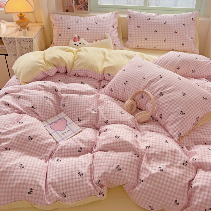 91家纺网 家纺一手货源 找家纺 坚果摄影   小清新小红书自然光印花四件套拍摄样片