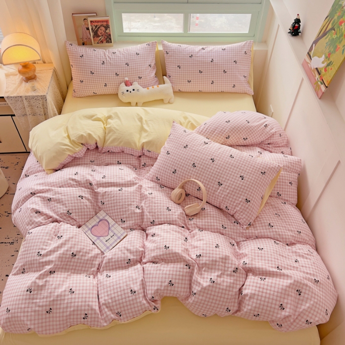 91家纺网 家纺一手货源 找家纺 坚果摄影   小清新小红书自然光印花四件套拍摄样片