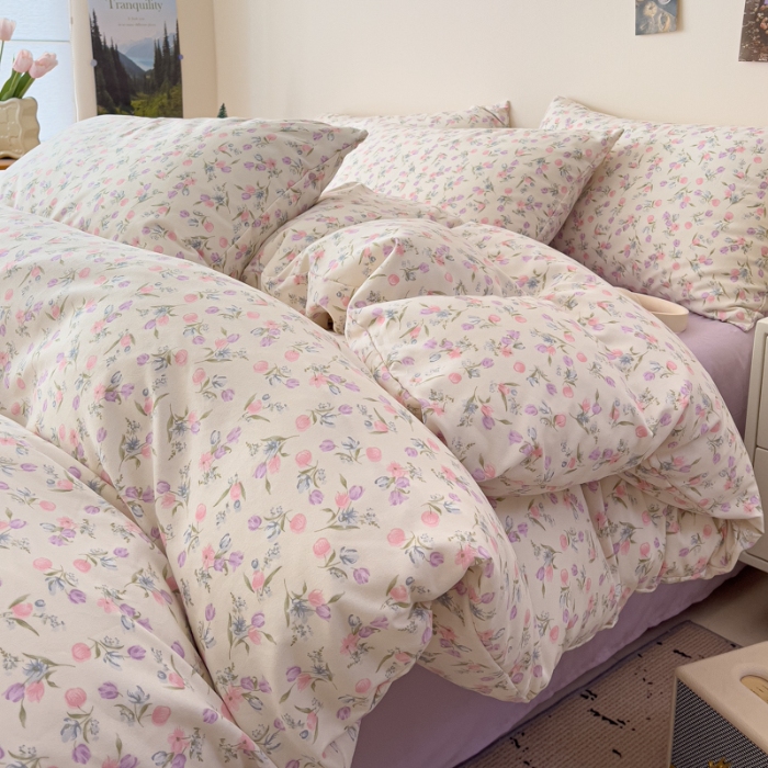 91家纺网 家纺一手货源 找家纺 坚果摄影    小清新小红书自然光印花四件套拍摄样片