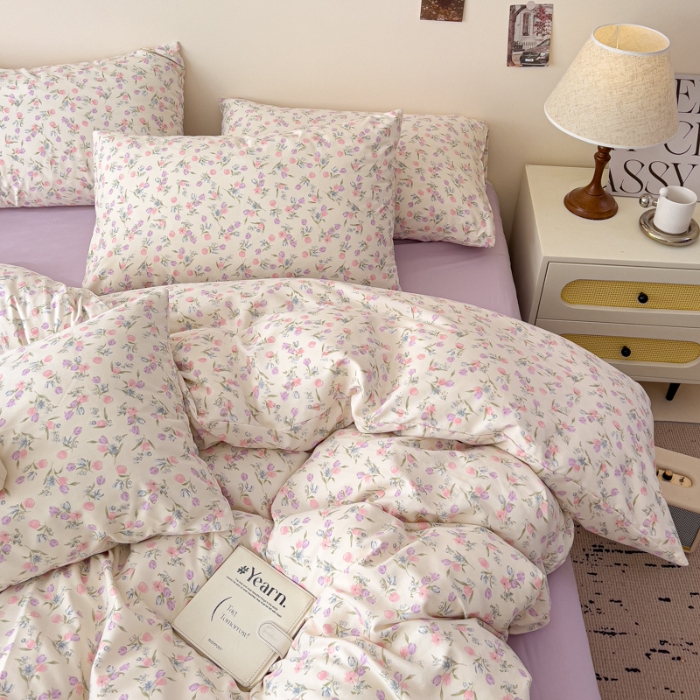 91家纺网 家纺一手货源 找家纺 坚果摄影    小清新小红书自然光印花四件套拍摄样片