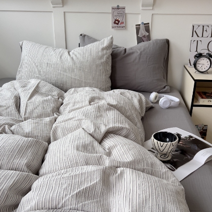 91家纺网 家纺一手货源 找家纺 坚果摄影   小清新小红书自然光印花四件套拍摄样片