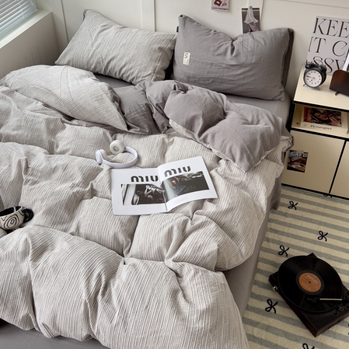 91家纺网 家纺一手货源 找家纺 坚果摄影   小清新小红书自然光印花四件套拍摄样片