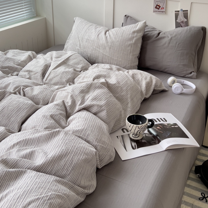 91家纺网 家纺一手货源 找家纺 坚果摄影   小清新小红书自然光印花四件套拍摄样片