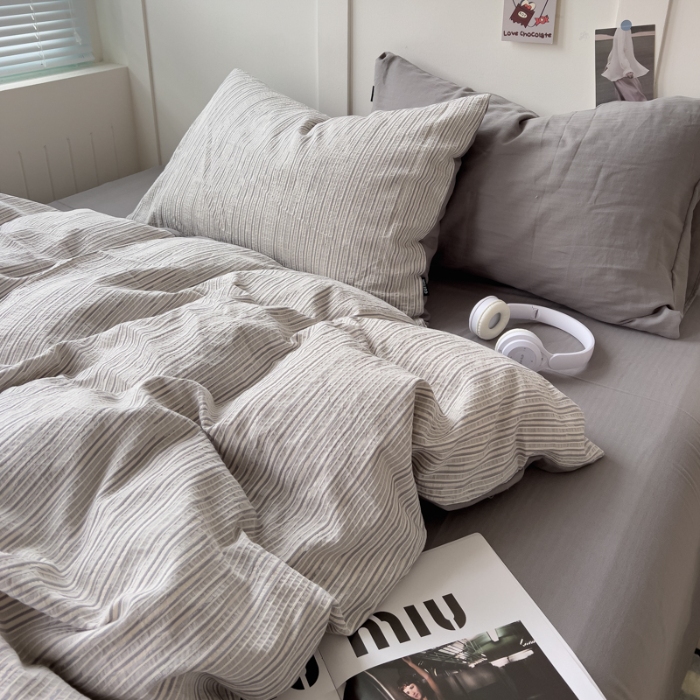 91家纺网 家纺一手货源 找家纺 坚果摄影   小清新小红书自然光印花四件套拍摄样片