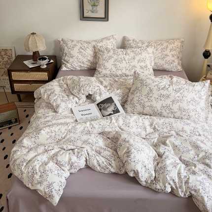 91家纺网 家纺一手货源 找家纺 坚果摄影    小清新小红书自然光印花四件套拍摄样片