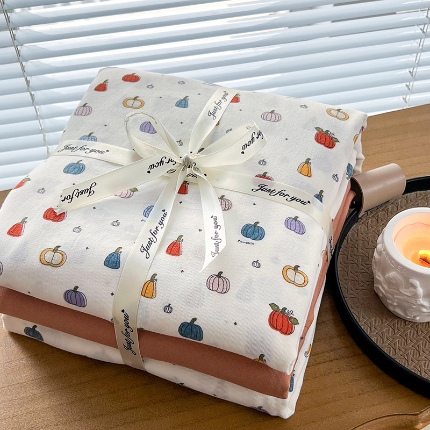 91家纺网 家纺一手货源 找家纺 （总）优选良品  2025针织棉双层纱四件套小碎花被套床单床笠款学生三件套新款直播爆款（第一批）【提供买家秀】