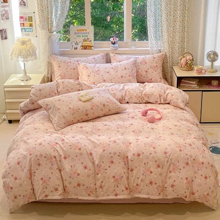 91家纺网 家纺一手货源 找家纺 坚果摄影     小清新小红书自然光印花四件套拍摄样片