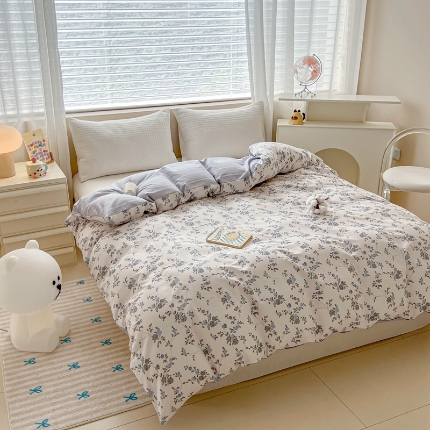 91家纺网 家纺一手货源 找家纺 （总）全棉亲肤印花单被套单床单单枕套单床笠纯棉四季通用套件