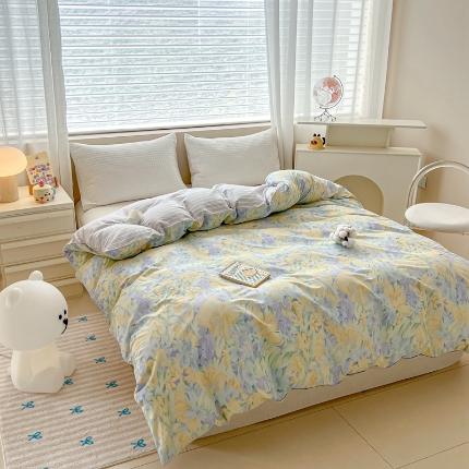 91家纺网 家纺一手货源 找家纺 （总）全棉亲肤印花单被套单床单单枕套单床笠纯棉四季通用套件