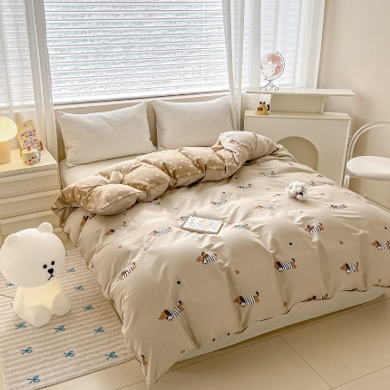 91家纺网 家纺一手货源 找家纺 （总）全棉亲肤印花单被套单床单单枕套单床笠纯棉四季通用套件