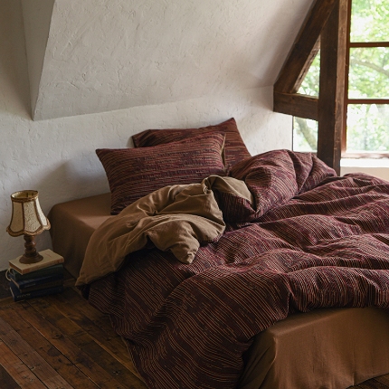 91家纺网 家纺一手货源 找家纺 （总）简家居 2025新款色织提花系列四件套-济州日记