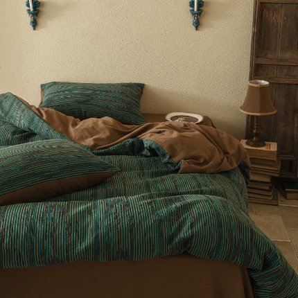 91家纺网 家纺一手货源 找家纺 （总）简家居 2025新款色织提花系列四件套-济州日记