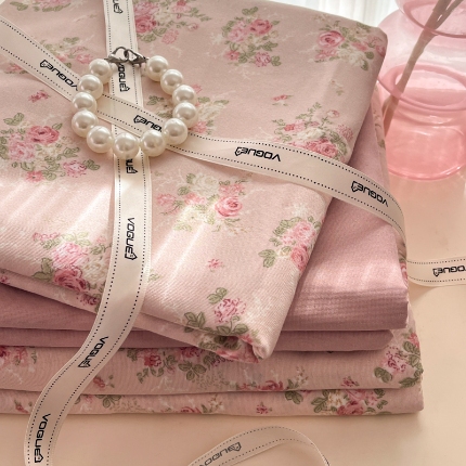 91家纺网 家纺一手货源 找家纺 （总）玉海棠家纺 2025新款针织双层纱四件套