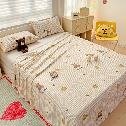 91家纺网 家纺一手货源 找家纺 （总） 2025新款亲肤柔软100棉全棉印花单品床单床笠枕套