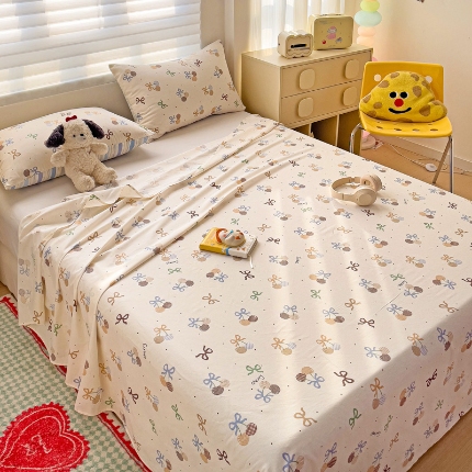 91家纺网 家纺一手货源 找家纺 （总） 2025新款亲肤柔软100棉全棉印花单品床单床笠枕套