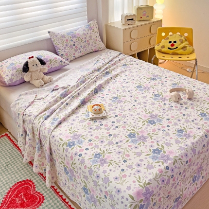 91家纺网 家纺一手货源 找家纺 （总） 2025新款亲肤柔软100棉全棉印花单品床单床笠枕套