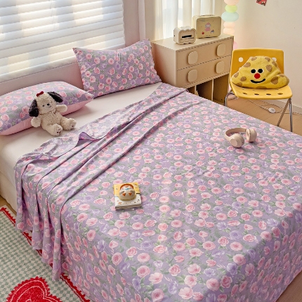 91家纺网 家纺一手货源 找家纺 （总） 2025新款亲肤柔软100棉全棉印花单品床单床笠枕套