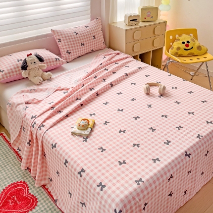 91家纺网 家纺一手货源 找家纺 （总） 2025新款亲肤柔软100棉全棉印花单品床单床笠枕套