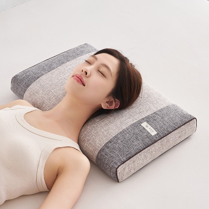 91家纺网 家纺一手货源 找家纺 （总）2025新款荞麦竹节麻方枕 枕头枕芯