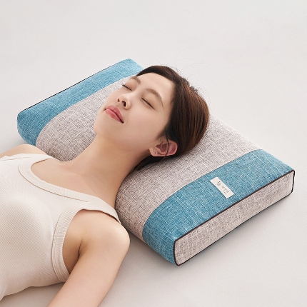 91家纺网 家纺一手货源 找家纺 （总）2025新款荞麦竹节麻方枕 枕头枕芯