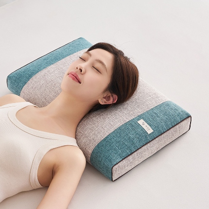 91家纺网 家纺一手货源 找家纺 （总）2025新款荞麦竹节麻方枕 枕头枕芯