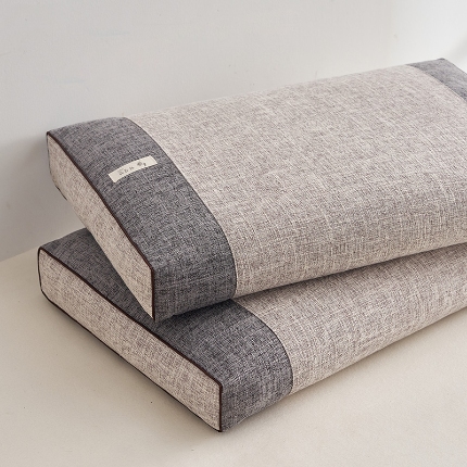 91家纺网 家纺一手货源 找家纺 （总）2025新款荞麦竹节麻方枕 枕头枕芯