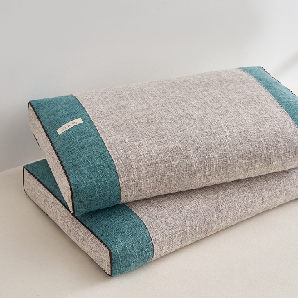 91家纺网 家纺一手货源 找家纺 （总）2025新款荞麦竹节麻方枕 枕头枕芯