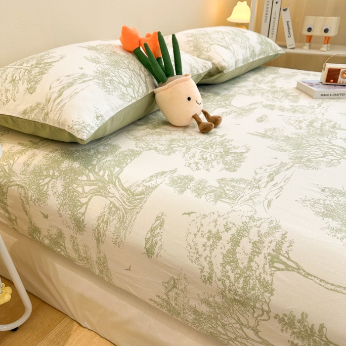 91家纺网 家纺一手货源 找家纺 （总）简宜家居（朝初家纺） 2025新款A版纯棉全棉磨毛单床笠