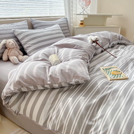 91家纺网 家纺一手货源 找家纺 （总）2025新款全棉纯棉床上四件套床笠款被套13070印花套件学生宿舍三件套四季通用