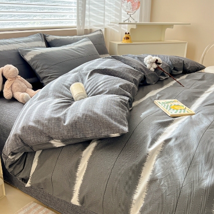 91家纺网 家纺一手货源 找家纺 （总）2025新款全棉纯棉床上四件套床笠款被套13070印花套件学生宿舍三件套四季通用