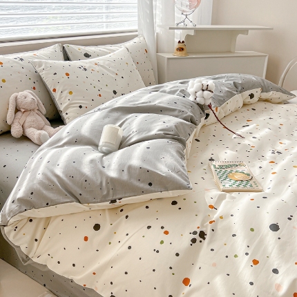 91家纺网 家纺一手货源 找家纺 （总）2025新款全棉纯棉床上四件套床笠款被套13070印花套件学生宿舍三件套四季通用