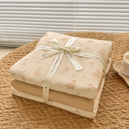 91家纺网 家纺一手货源 找家纺 （总）壹号库家纺 2025新款秋冬加厚款A类有氧双层纱针织绵亲肤小清新印花三件套四件套（专版花型）