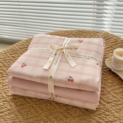 91家纺网 家纺一手货源 找家纺 （总）壹号库家纺 2025新款秋冬加厚款A类有氧双层纱针织绵亲肤小清新印花三件套四件套（专版花型）