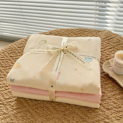 91家纺网 家纺一手货源 找家纺 （总）壹号库家纺 2025新款秋冬加厚款A类有氧双层纱针织绵亲肤小清新印花三件套四件套（专版花型）