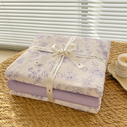 91家纺网 家纺一手货源 找家纺 （总）壹号库家纺 2025新款秋冬加厚款A类有氧双层纱针织绵亲肤小清新印花三件套四件套（专版花型）