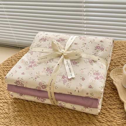 91家纺网 家纺一手货源 找家纺 （总）壹号库家纺 2025新款秋冬加厚款A类有氧双层纱针织绵亲肤小清新印花三件套四件套（专版花型）