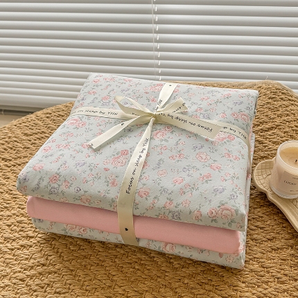 91家纺网 家纺一手货源 找家纺 （总）壹号库家纺 2025新款秋冬加厚款A类有氧双层纱针织绵亲肤小清新印花三件套四件套（专版花型）