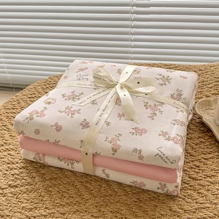 91家纺网 家纺一手货源 找家纺 （总）壹号库家纺 2025新款秋冬加厚款A类有氧双层纱针织绵亲肤小清新印花三件套四件套（专版花型）