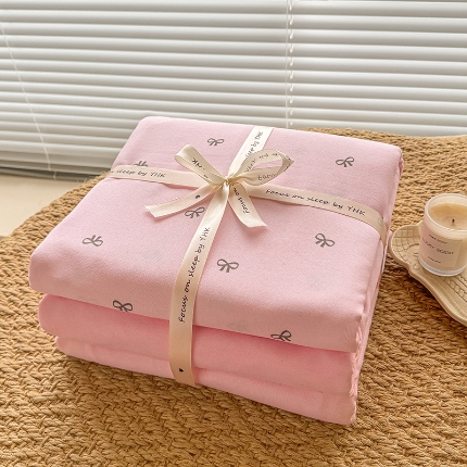 91家纺网 家纺一手货源 找家纺 （总）壹号库家纺 2025新款秋冬加厚款A类有氧双层纱针织绵亲肤小清新印花三件套四件套（专版花型）