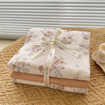 91家纺网 家纺一手货源 找家纺 （总）壹号库家纺 2025新款秋冬加厚款A类有氧双层纱针织绵亲肤小清新印花三件套四件套（专版花型）