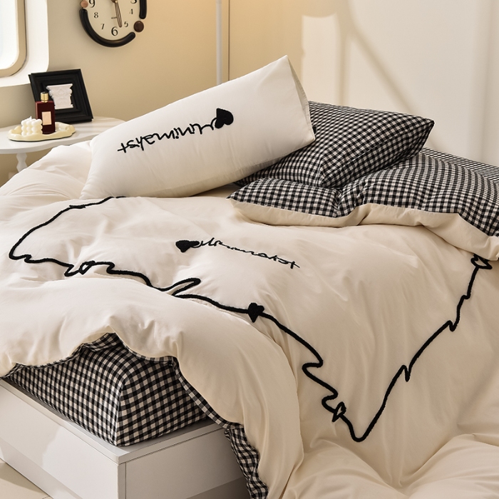 91家纺网 家纺一手货源 找家纺 （总）炫拼家纺 2025新款灵动系A类全棉40支水洗棉毛巾绣四件套