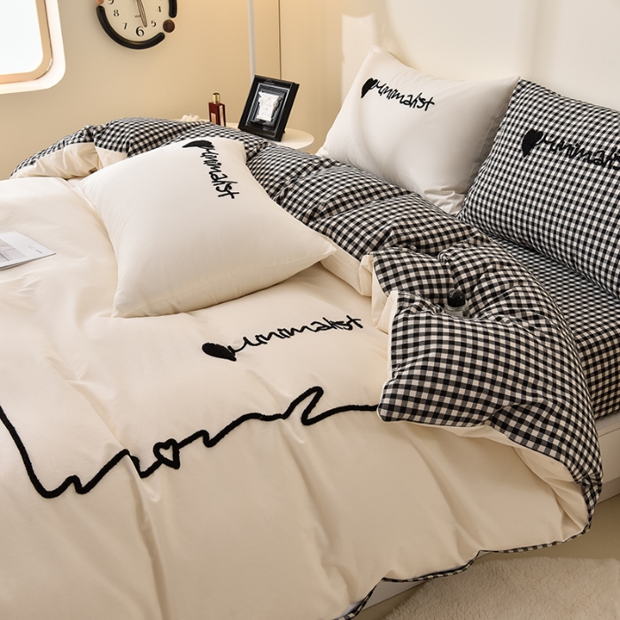 91家纺网 家纺一手货源 找家纺 （总）炫拼家纺 2025新款灵动系A类全棉40支水洗棉毛巾绣四件套