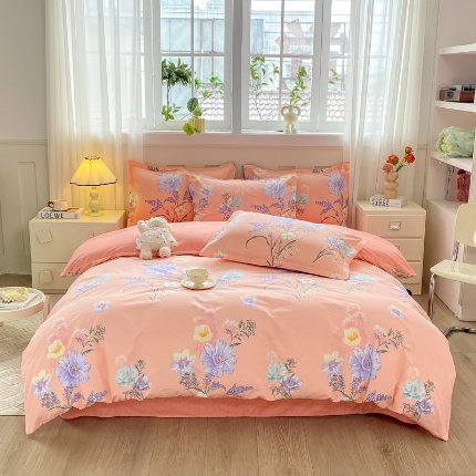 91家纺网 家纺一手货源 找家纺 （总）2025新款植物羊绒大板磨毛活性印花四件套