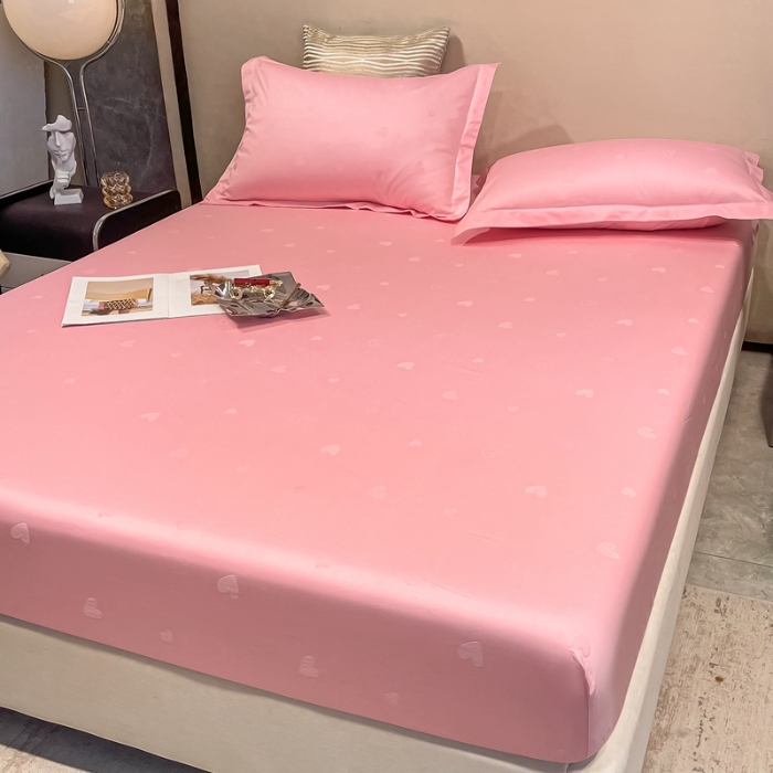 91家纺网 家纺一手货源 找家纺 （总）2025品乐100支长绒棉纯色提花床笠 笠高35cm