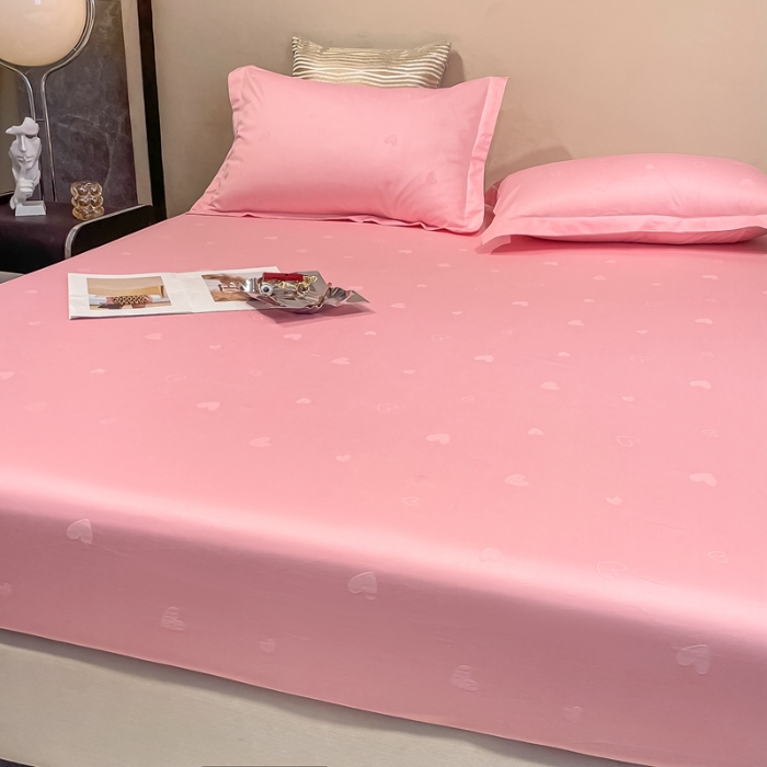 91家纺网 家纺一手货源 找家纺 （总）2025品乐100支长绒棉纯色提花床笠 笠高35cm