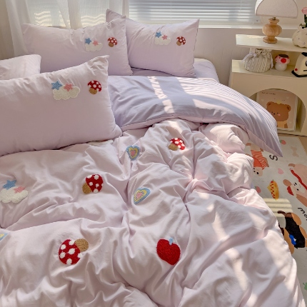 91家纺网 家纺一手货源 找家纺 （总）凯洛奇 2025新款1水洗棉毛巾绣四件套系列【提供买家秀】